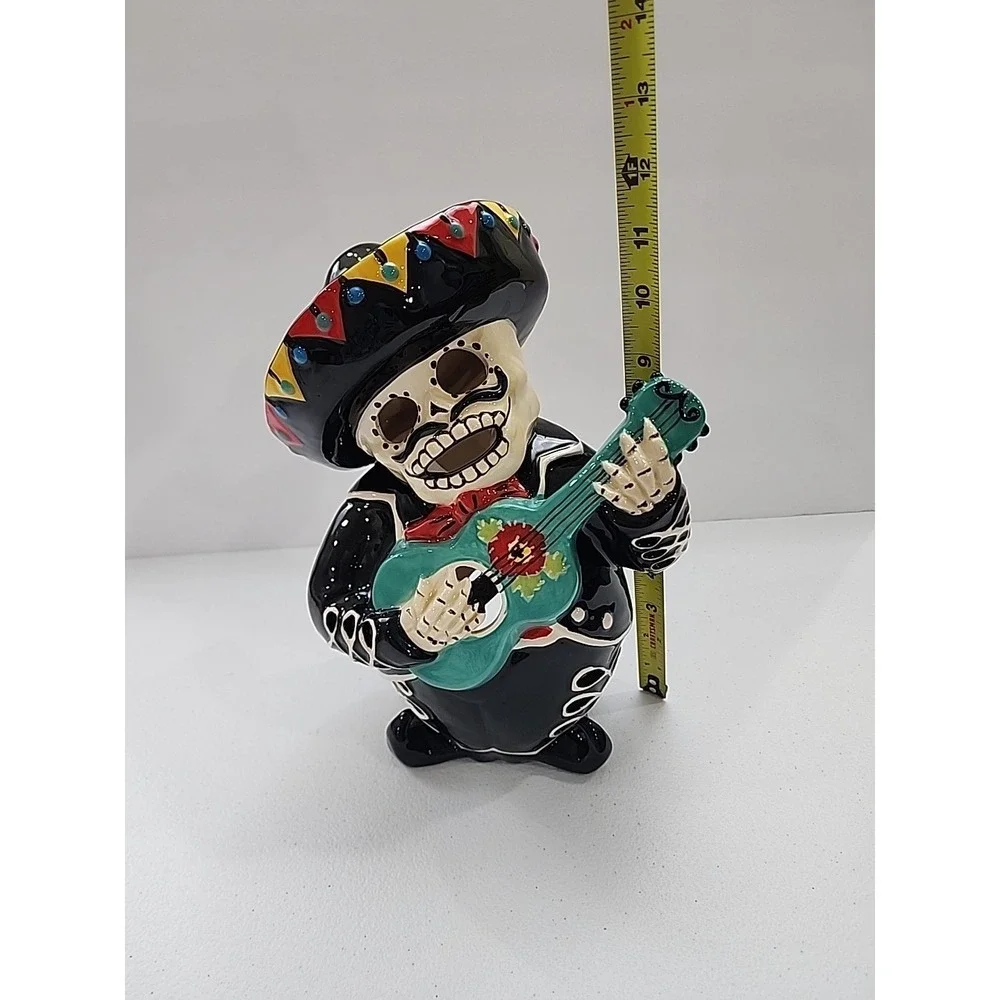 Brand New BLUE SKY CLAYWORKS HALLOWEEN DAY OF THE DEAD MARIACHI GUITAR PLAYER